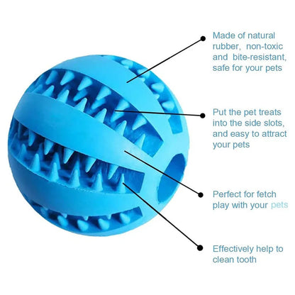 Interactive Rubber Chew Ball Toy for Cats & Dogs