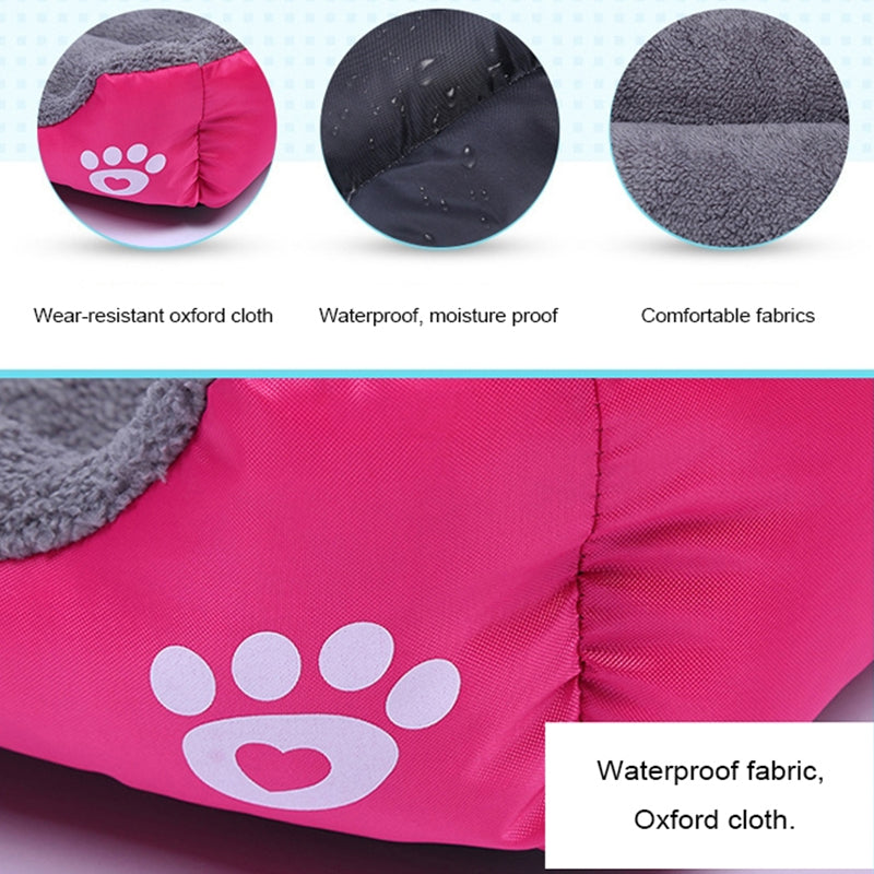 Soft Cozy Fleece Pet Bed with Waterproof Bottom