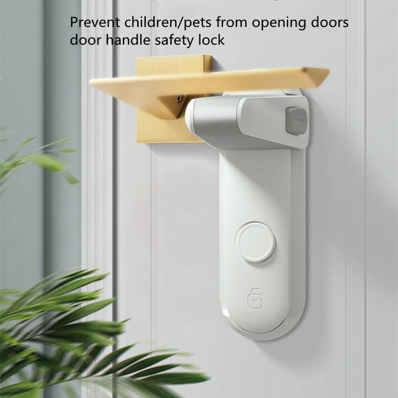 No-Punch Child & Pet Safety Door Handle Lock