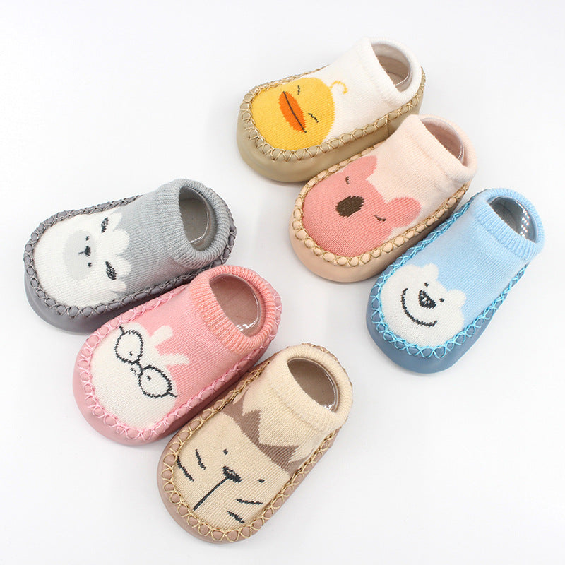 Cartoon Cotton Baby Sock-Shoes with Soft Soles