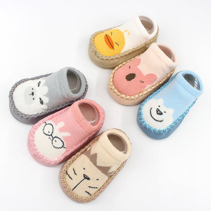 Cartoon Cotton Baby Sock-Shoes with Soft Soles