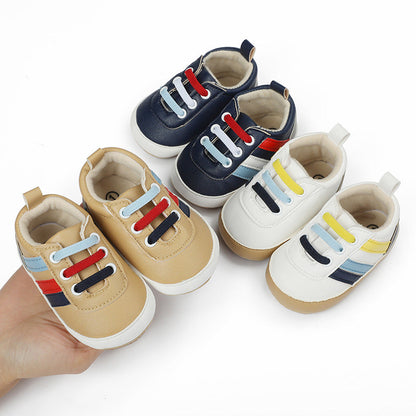 Baby Boy Shoes with PU Uppers and PVC Soles