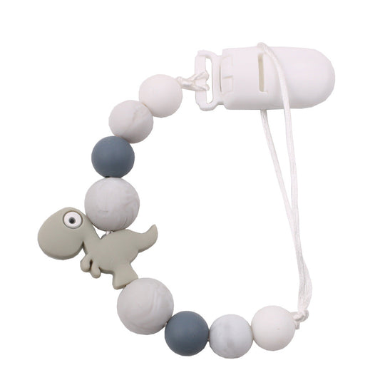 Silicone Dinosaur Pacifier Clip Chain for Baby