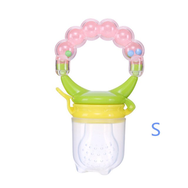 Baby Fruit Feeder Pacifier with Hand Bell Toy