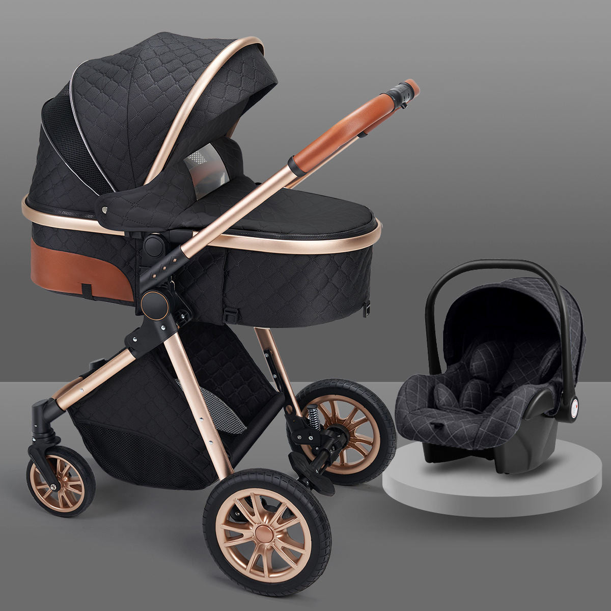 Lightweight Folding Two-Way Shock-Absorbing Baby Stroller