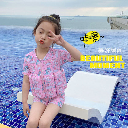 Kids Buoyancy Float Vest One-Piece Swimsuit