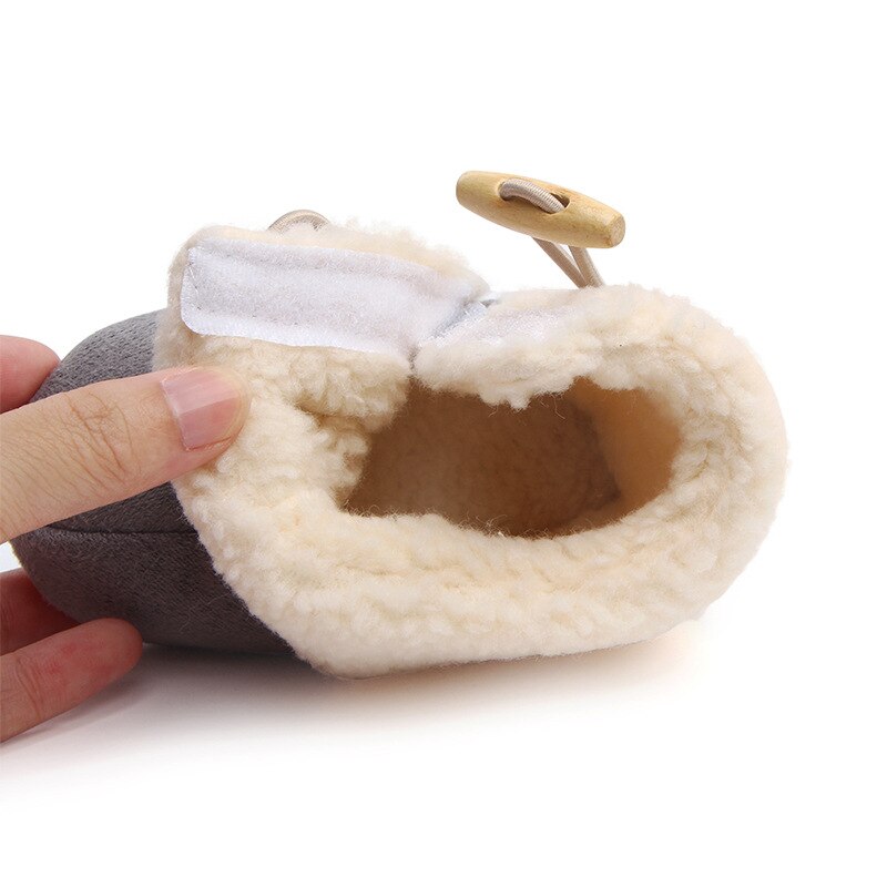 Plush-Lined Baby & Toddler Winter Ankle Boots with Buckle