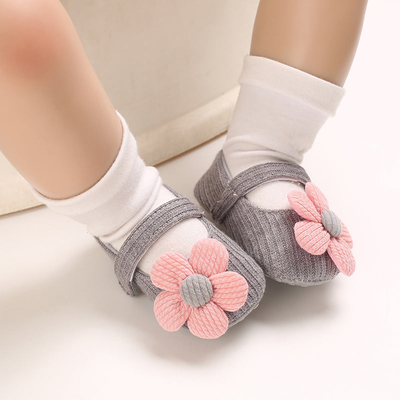 Cotton Baby Girl Shoes with Velcro Closures