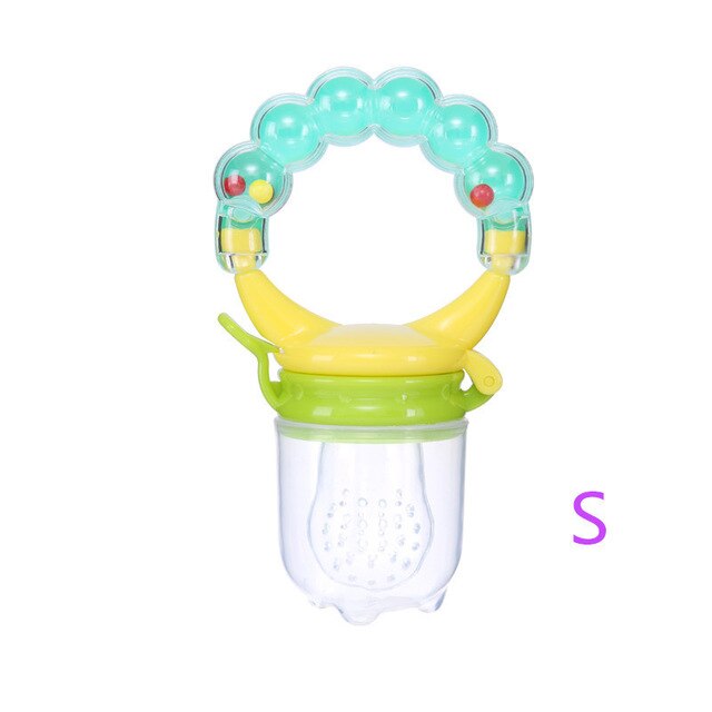 Baby Fruit Feeder Pacifier with Hand Bell Toy
