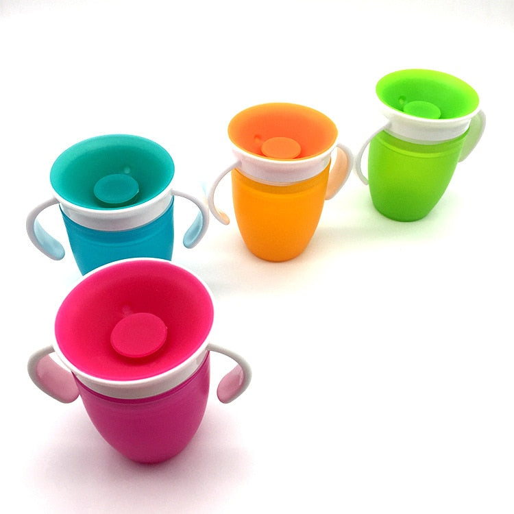 360 Rotating Leakproof Baby Learning Cup, 240ml Rotating Leakproof Baby Learning Cup, 240ml