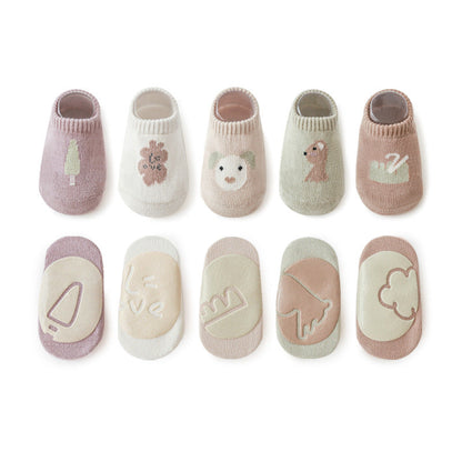 Cartoon Combed-Cotton Baby & Kids' Boat Socks