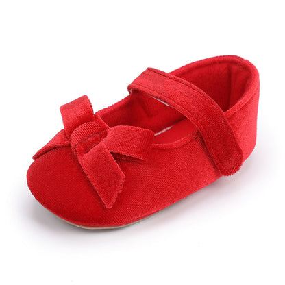 Baby Girl Flannel Dress Shoes with Soft Soles