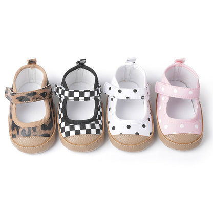 Baby Girl Velcro Shoes with PVC Soles