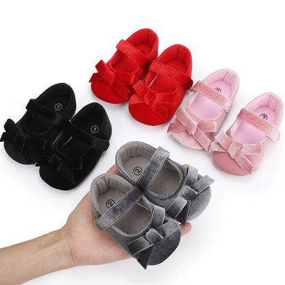 Baby Girl Flannel Dress Shoes with Soft Soles