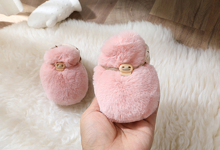 Plush Fleece Baby Winter Booties with Soft Soles