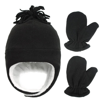 Newborn Beanie Hat & Gloves Set with Ears
