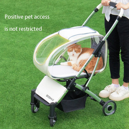 Foldable 4-Wheel Pet Dog & Cat Stroller (up to 15kg)