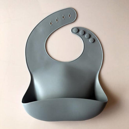 Solid Silicone Baby Feeding Bib