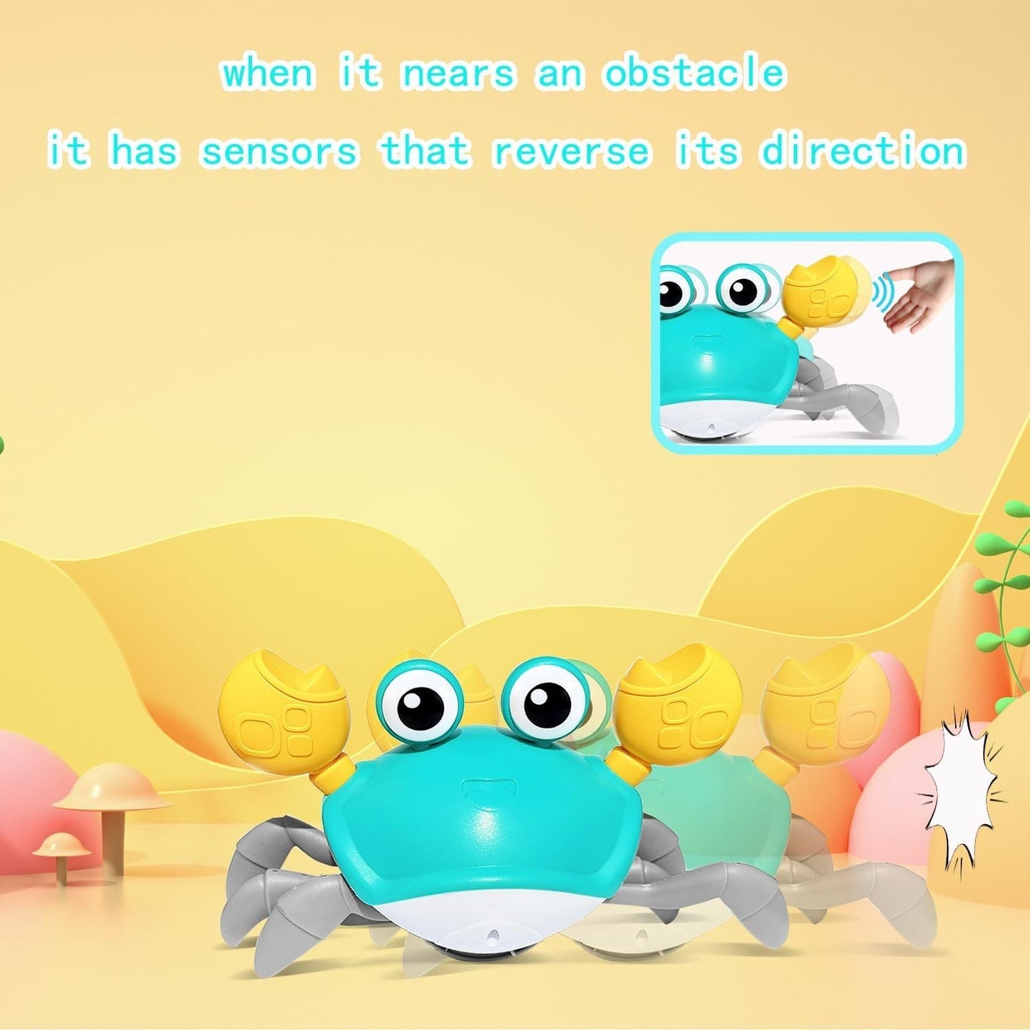 Interactive Crawling Crab Toy with Music & Lights