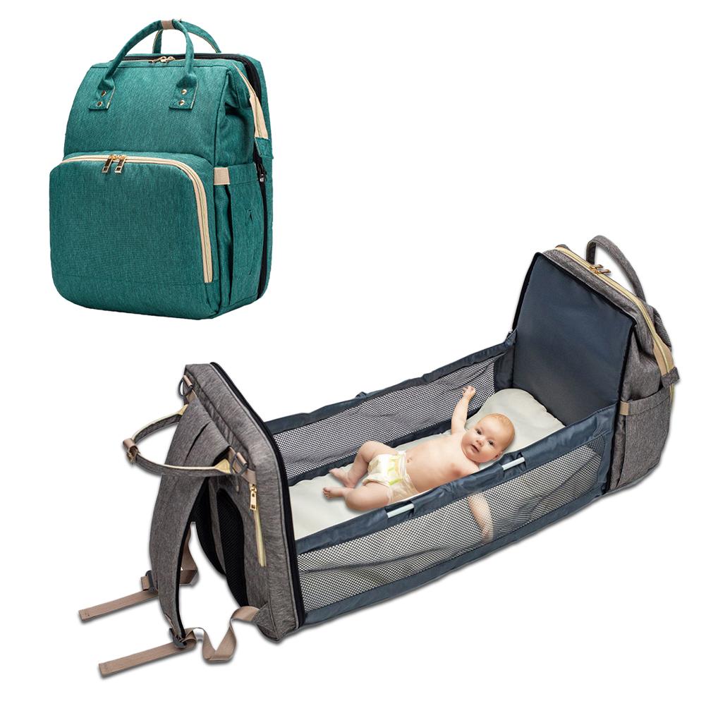 Convertible Lightweight Baby Diaper Bag Backpack & Bed