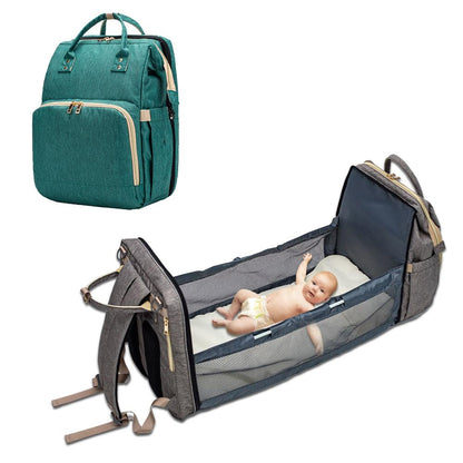 Convertible Lightweight Baby Diaper Bag Backpack & Bed