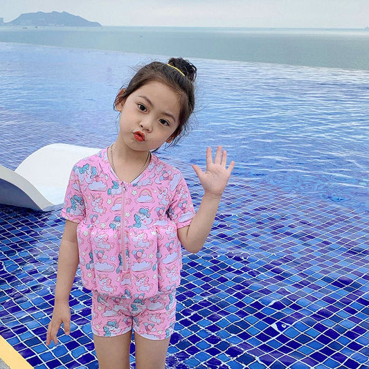 Kids Buoyancy Float Vest One-Piece Swimsuit