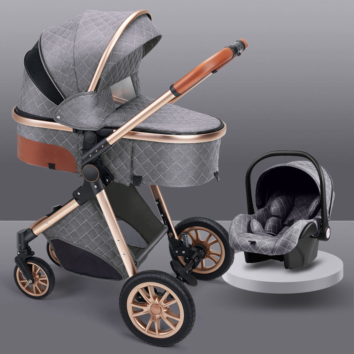 Lightweight Folding Two-Way Shock-Absorbing Baby Stroller
