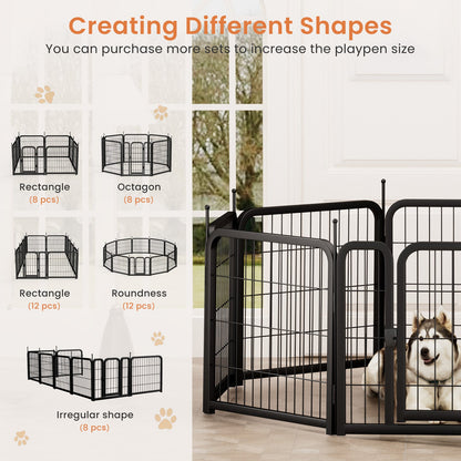 12 piece Portable Indoor & Outdoor Dog Fence, 24 inch