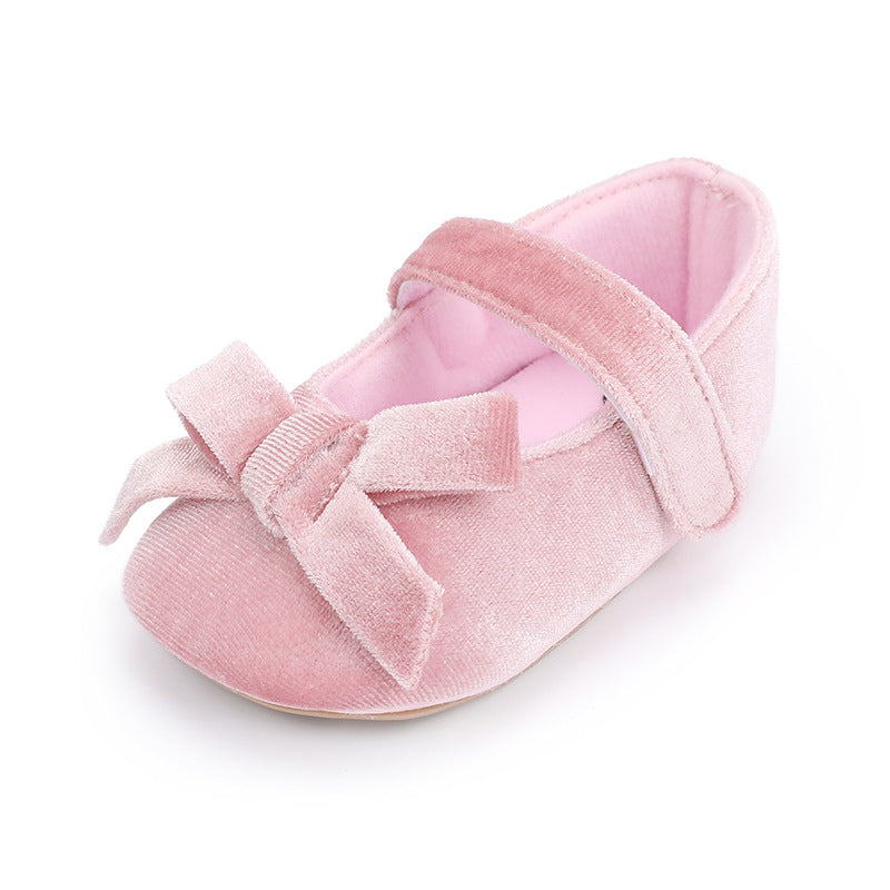 Baby Girl Flannel Dress Shoes with Soft Soles