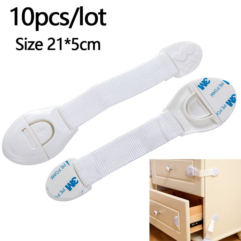 5/10-Pack Baby Safety Locks for Drawers & Cabinets