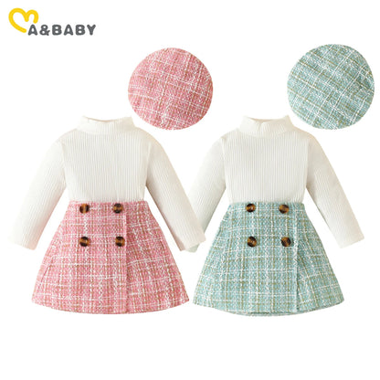 Toddler Knit Top, Plaid Skirt & Hat 3-Piece Outfit