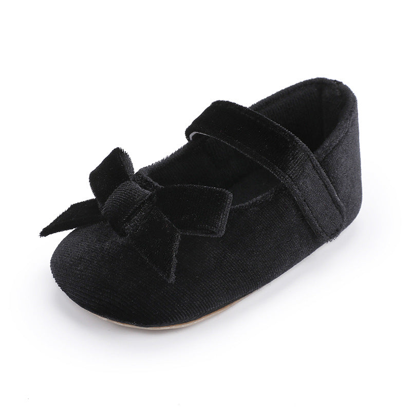 Baby Girl Flannel Dress Shoes with Soft Soles