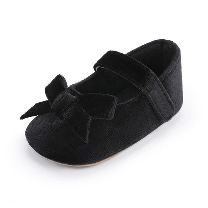 Baby Girl Flannel Dress Shoes with Soft Soles