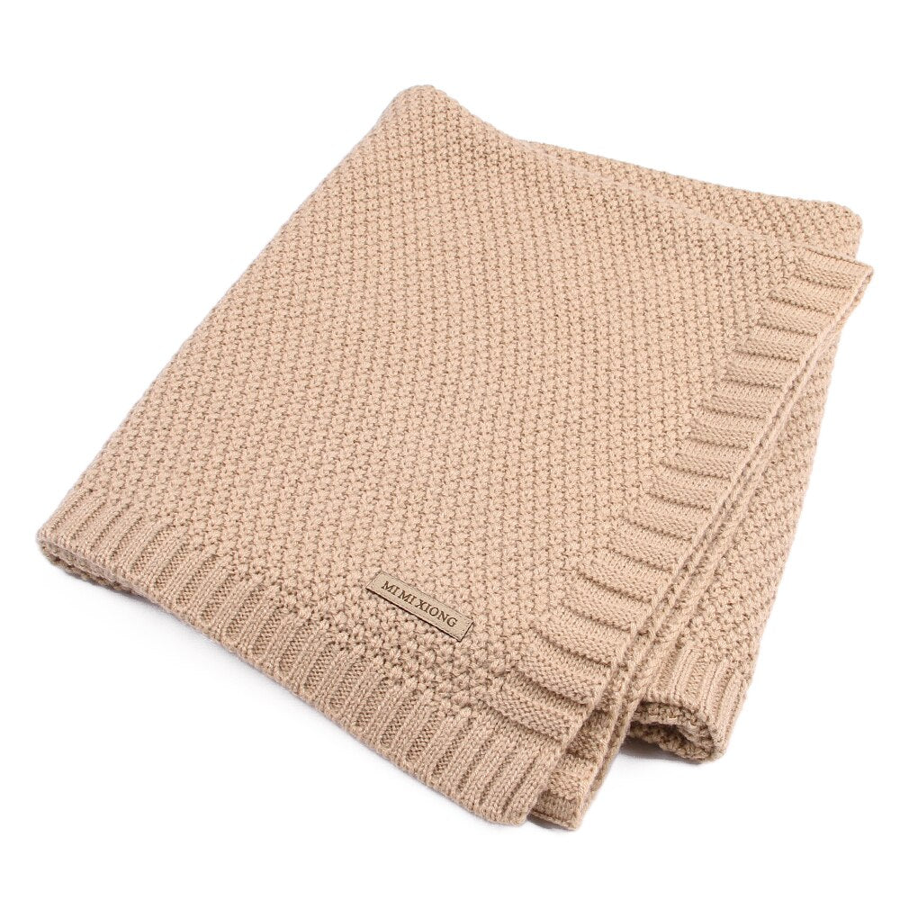 Knitted Acrylic Baby Blanket, 100 × 80 cm