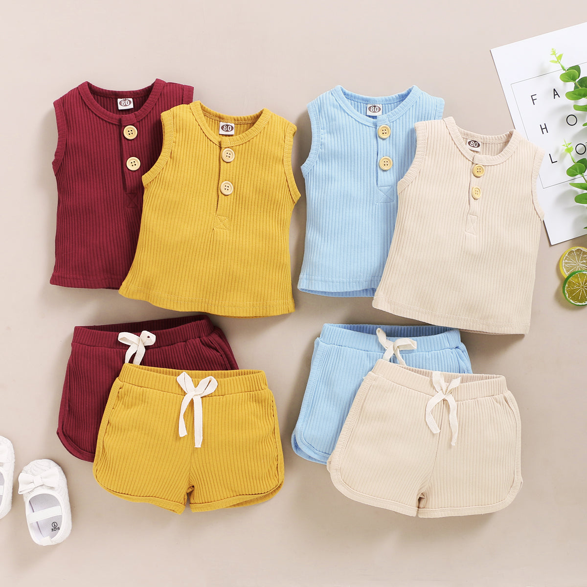 Toddler Sleeveless Vest & Shorts 2-Piece Outfit