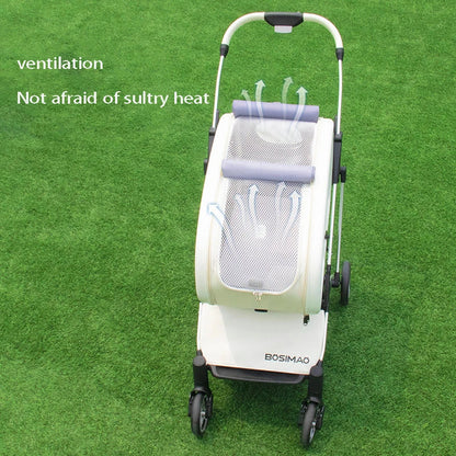 Foldable 4-Wheel Pet Dog & Cat Stroller (up to 15kg)