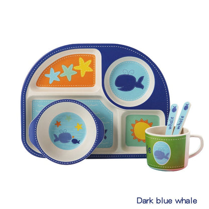 5-Piece Bamboo Fiber Baby Dinnerware & Feeding Set