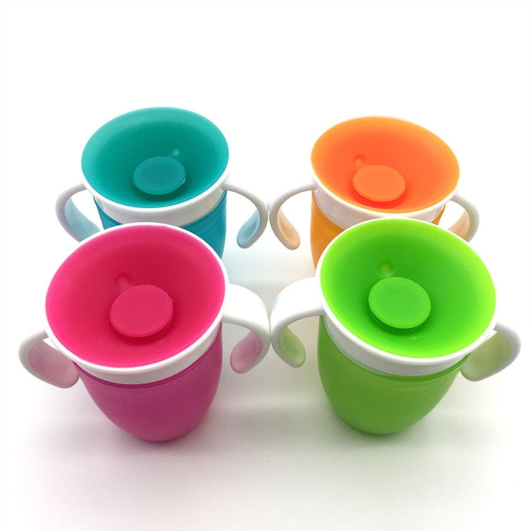 360 Rotating Leakproof Baby Learning Cup, 240ml Rotating Leakproof Baby Learning Cup, 240ml