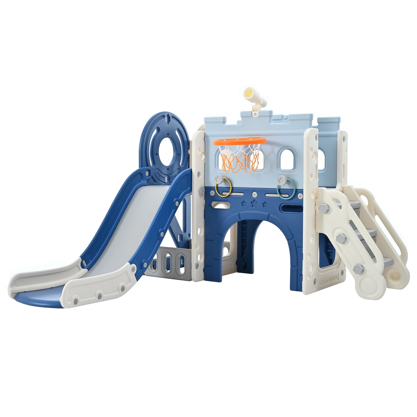 9-in-1 Pirate Ship Toddler Slide Set with Tunnel & Hoop
