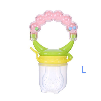 Baby Fruit Feeder Pacifier with Hand Bell Toy