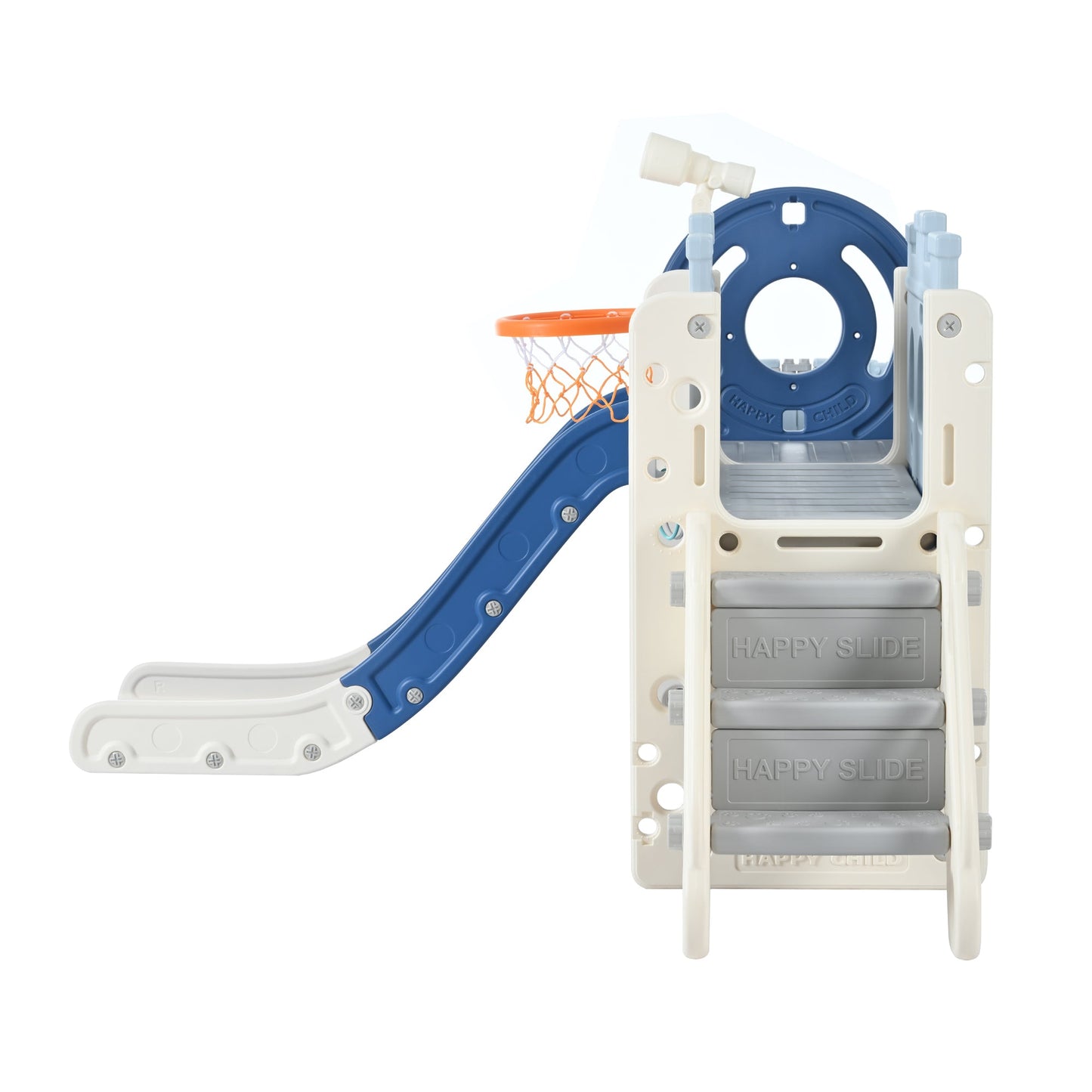 10-in-1 Pirate Ship Toddler Slide Set with Basketball Hoop