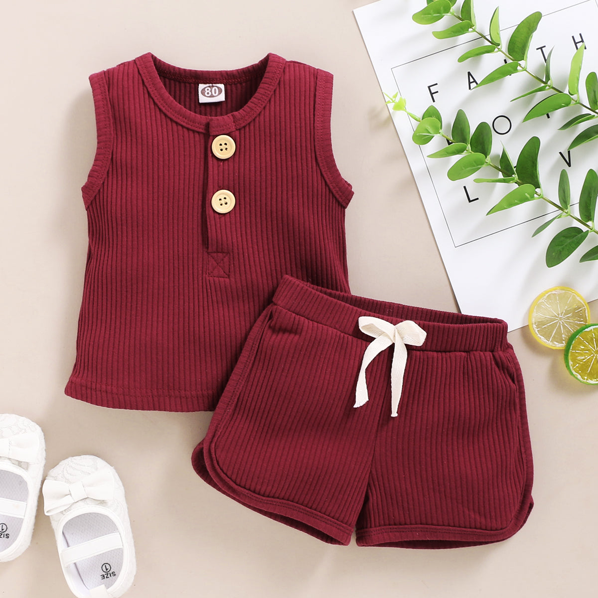 Toddler Sleeveless Vest & Shorts 2-Piece Outfit