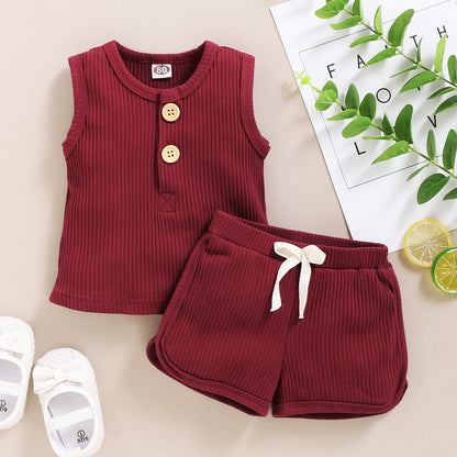 Toddler Sleeveless Vest & Shorts 2-Piece Outfit