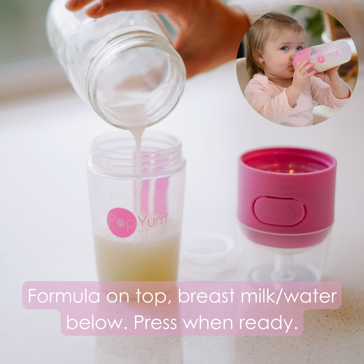 PopYum 5oz Anti-Colic Baby Bottle | 3-Pack Blue | Slow Flow