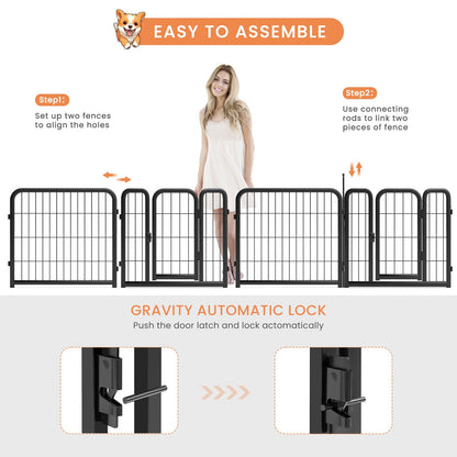 12 piece Portable Indoor & Outdoor Dog Fence, 24 inch