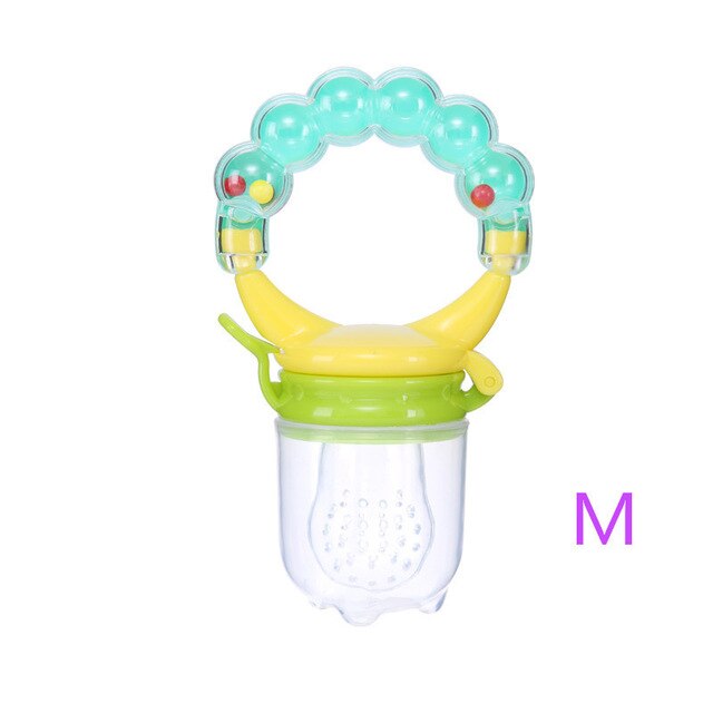 Baby Fruit Feeder Pacifier with Hand Bell Toy