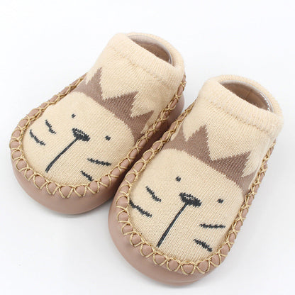 Cartoon Cotton Baby Sock-Shoes with Soft Soles