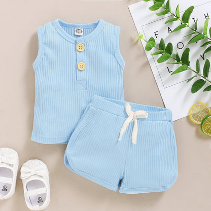 Toddler Sleeveless Vest & Shorts 2-Piece Outfit