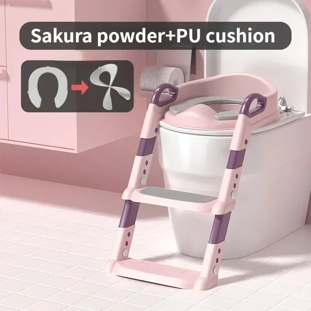 Folding Step Stool Baby Toilet Seat Ring & Potty