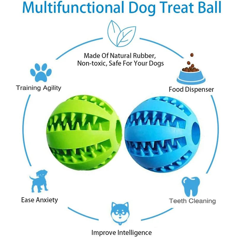 Interactive Rubber Chew Ball Toy for Cats & Dogs